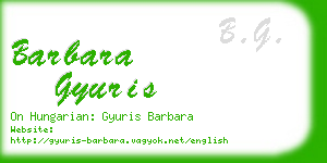 barbara gyuris business card